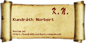 Kundráth Norbert névjegykártya