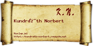 Kundráth Norbert névjegykártya